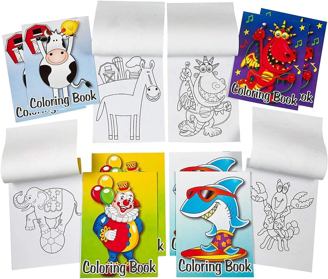 Kicko Mini Coloring Book - 12 Pieces of Assorted Activity Sheets - 6 Pages Each